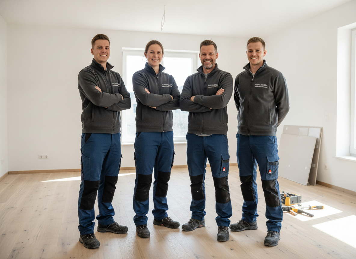 Das Team von DC Innenausbau auf einer Baustelle in Köln